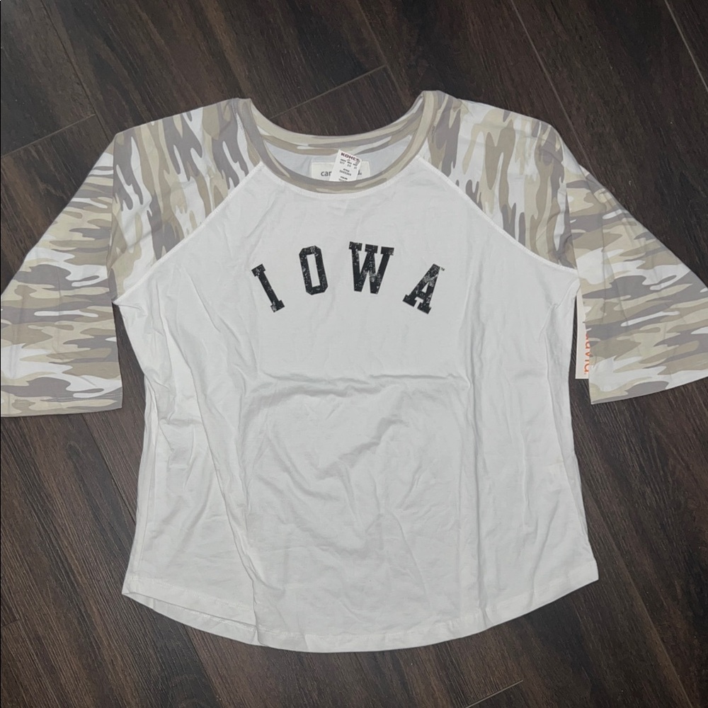 Camp David Iowa Camo Sleeve Raglan Tee, Size: 2XL